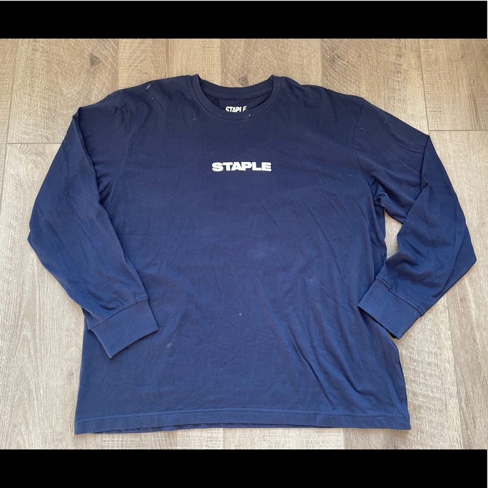 Staple Logo Long Sleeve in Navy Size XL